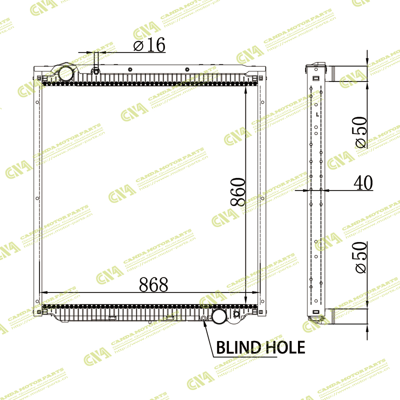 Radiator HOWO WG9925530136