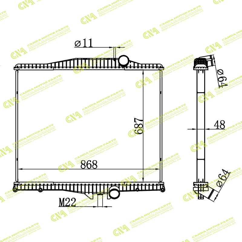 Radiator VOLVO 1003627/3MF5555M2