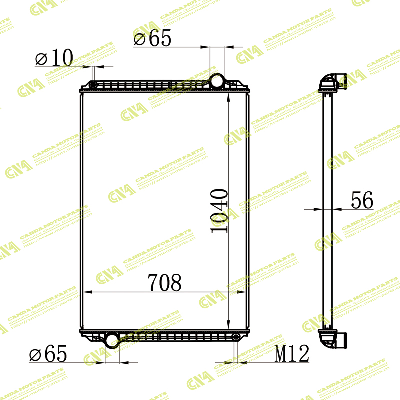 Radiator TRUCK 1616363C91/1A1730 9/16988