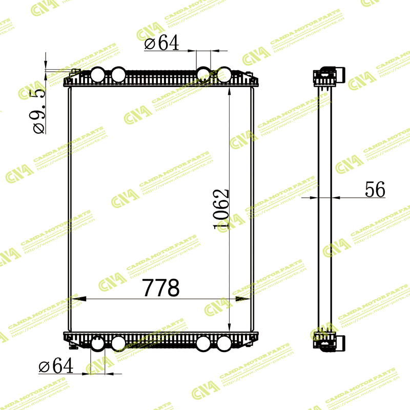 Radiator TRUCK BHT98476/19870016/98476/B