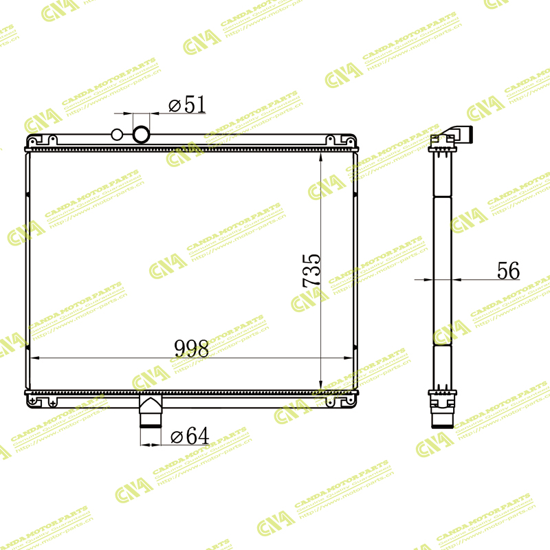 Radiator TRUCK 1003269/1003270/1003486F