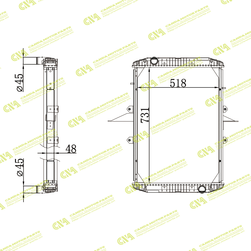 Radiator FORD 4C458005AD /4C458005AE