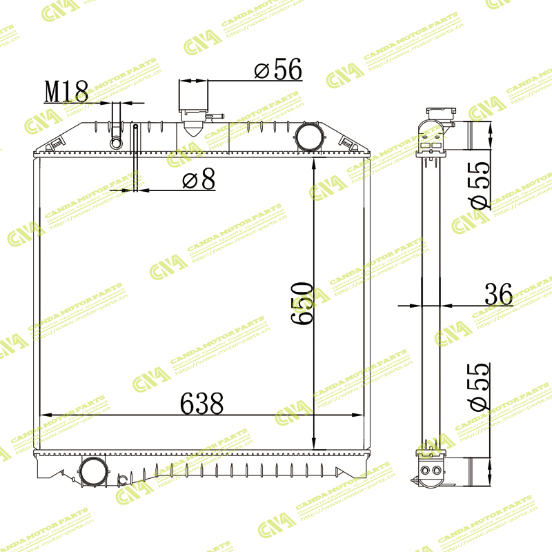 Radiator HINO 16090-06872